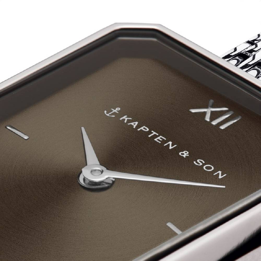 Kpten & Son Grace Silver Brown Woven Steel Neueste Mode
