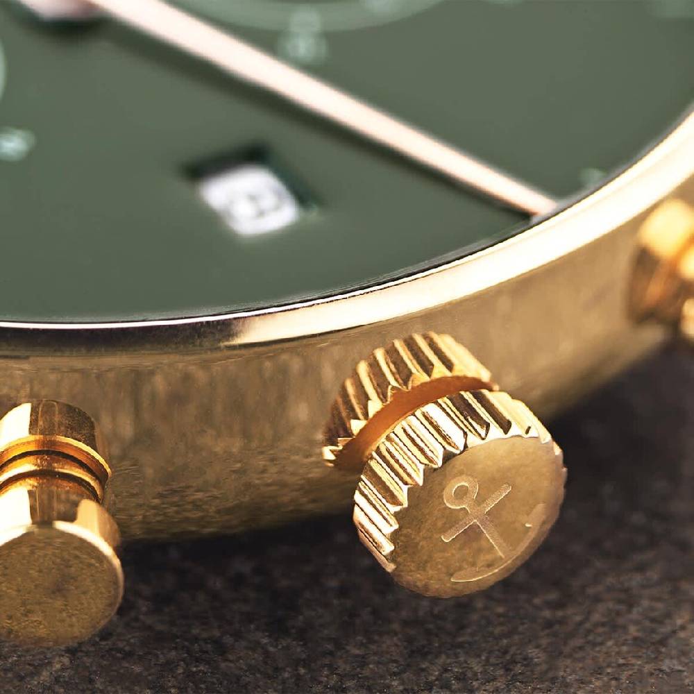 Kpten & Son Chrono Gold Green Steel Große Rabatte