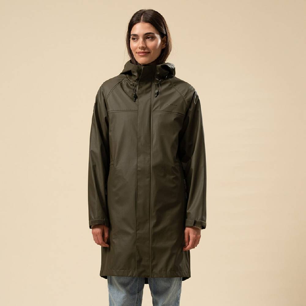 Kpten & Son Everyday Rain Jacket Long Forest Green Sonderangebot der Fabrik