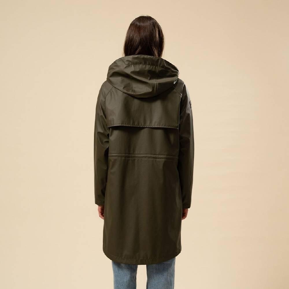 Kpten & Son Everyday Rain Jacket Long Forest Green Sonderangebot der Fabrik