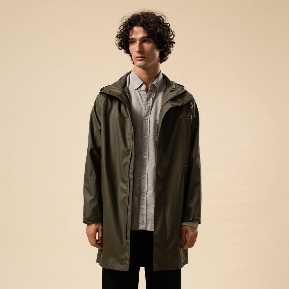 Kpten & Son Everyday Rain Jacket Long Forest Green Sonderangebot der Fabrik