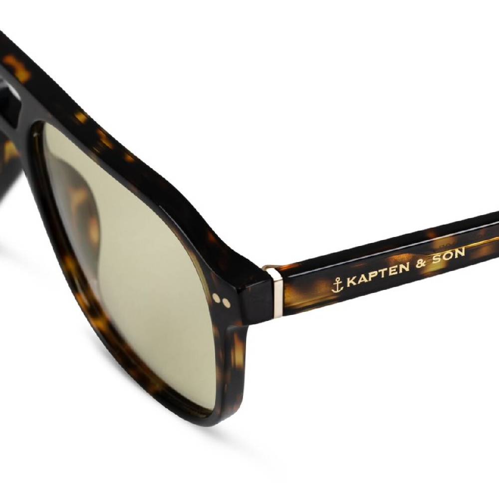 Kpten & Son Zurich Oversize Dark Tortoise Green Valentinstagsangebot