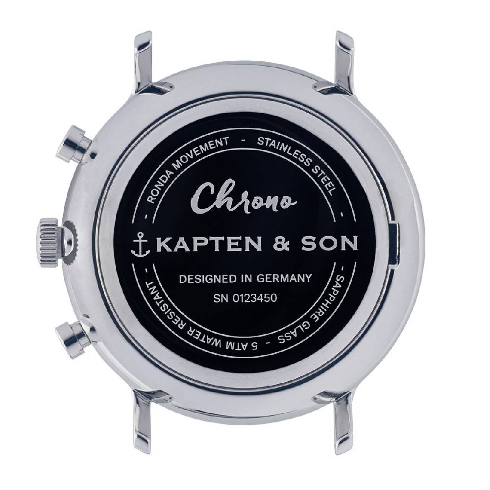 Kpten & Son Chrono Small Silver Black Steel Bis zu 60% Rabatt