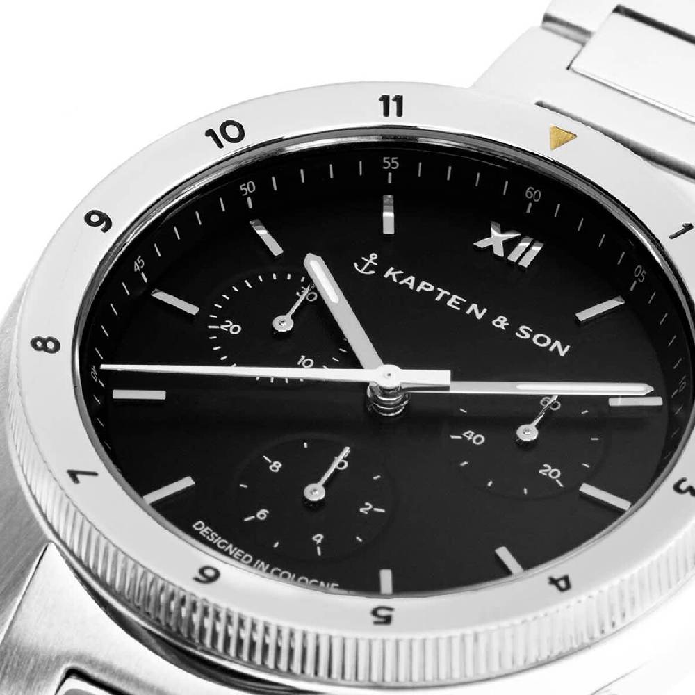 Kpten & Son Rise Small Silver Black Steel Riesige Rabatte