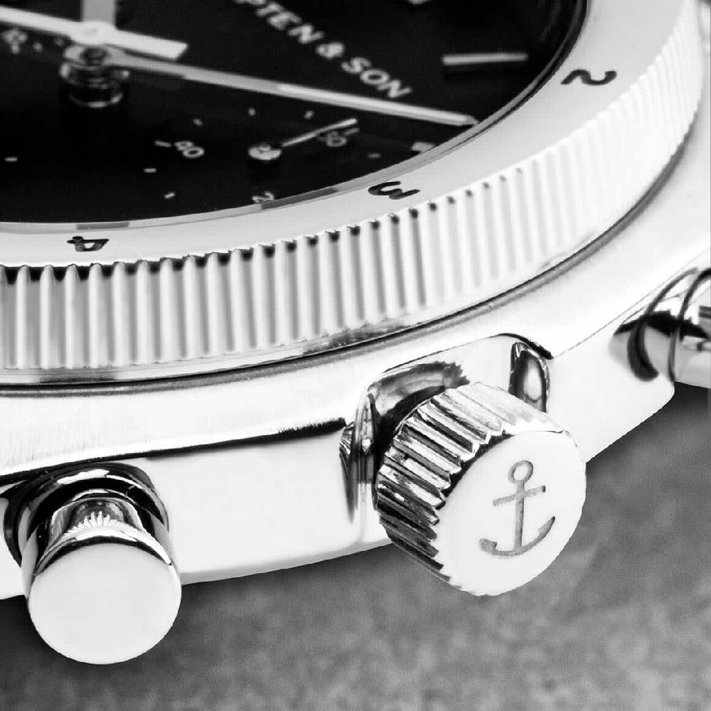 Kpten & Son Rise Small Silver Black Steel Riesige Rabatte