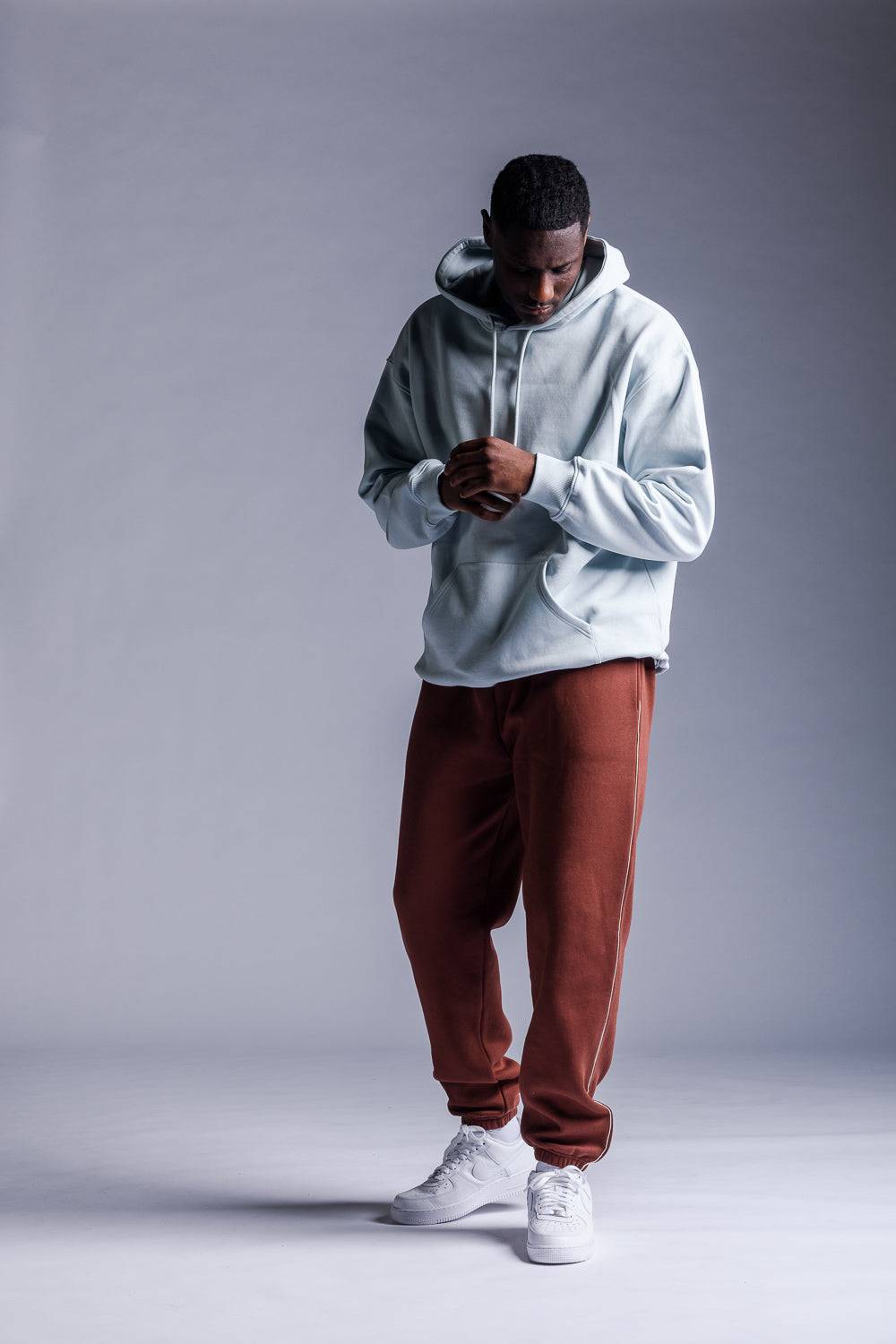 Karo Kauer Hoodie Ice Blue Tägliche Deals