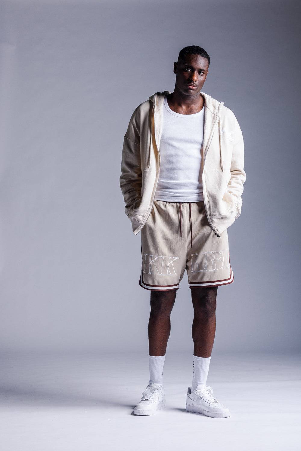 Karo Kauer Zipped Hoodie Beige Sonderangebote