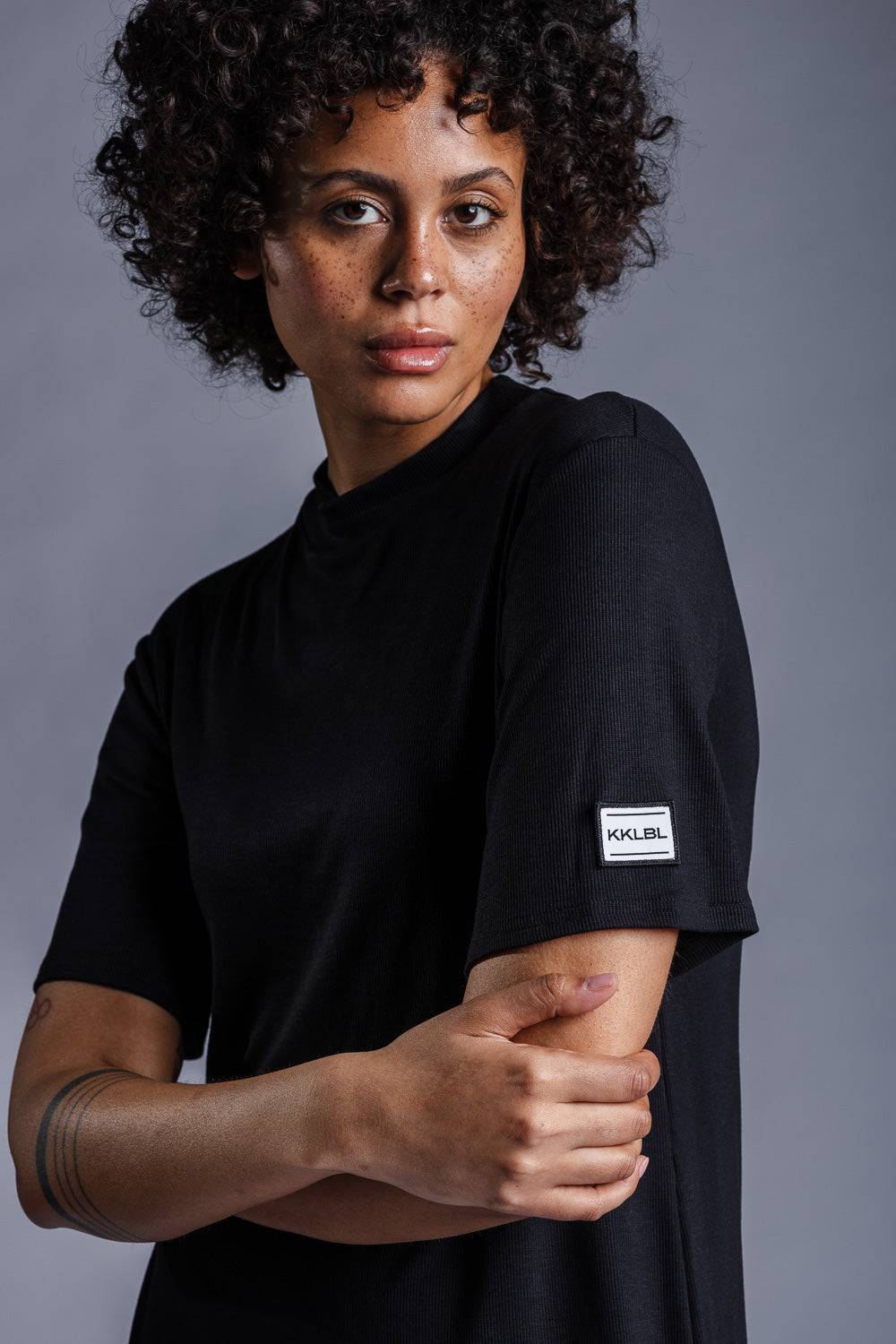 Karo Kauer Jersey Rib Dress Shortsleeve Speichern exportieren