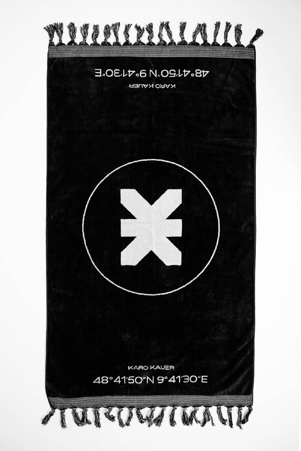 Karo Kauer Beach Towel Black Logo Auslauf