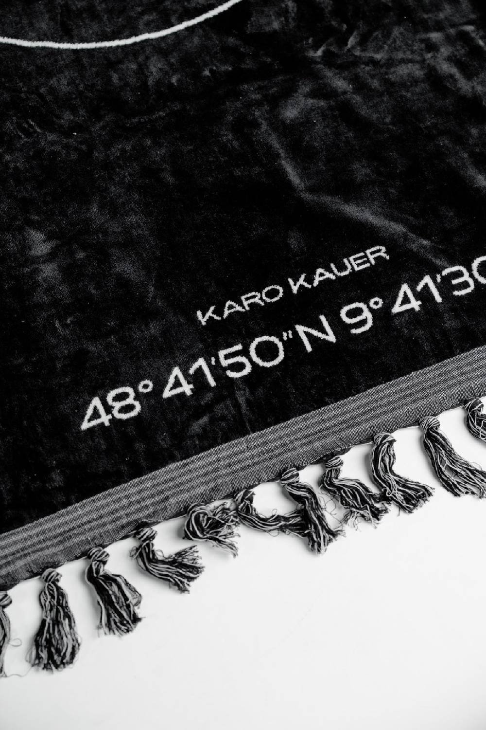 Karo Kauer Beach Towel Black Logo Auslauf