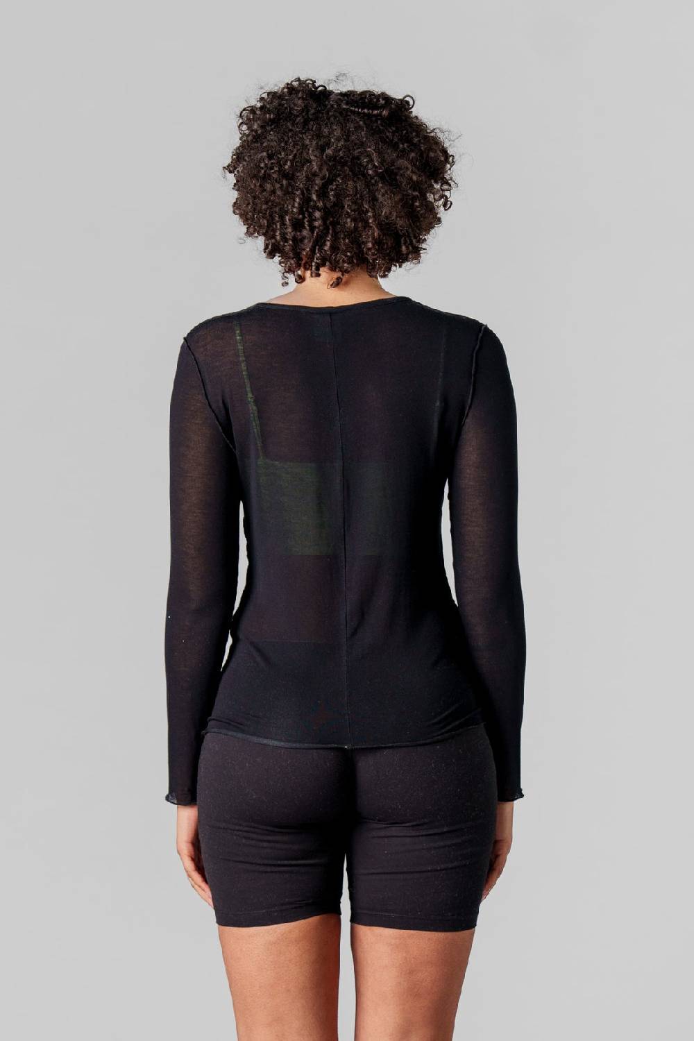 Karo Kauer Mesh Longsleeve Black Günstiger Verkauf