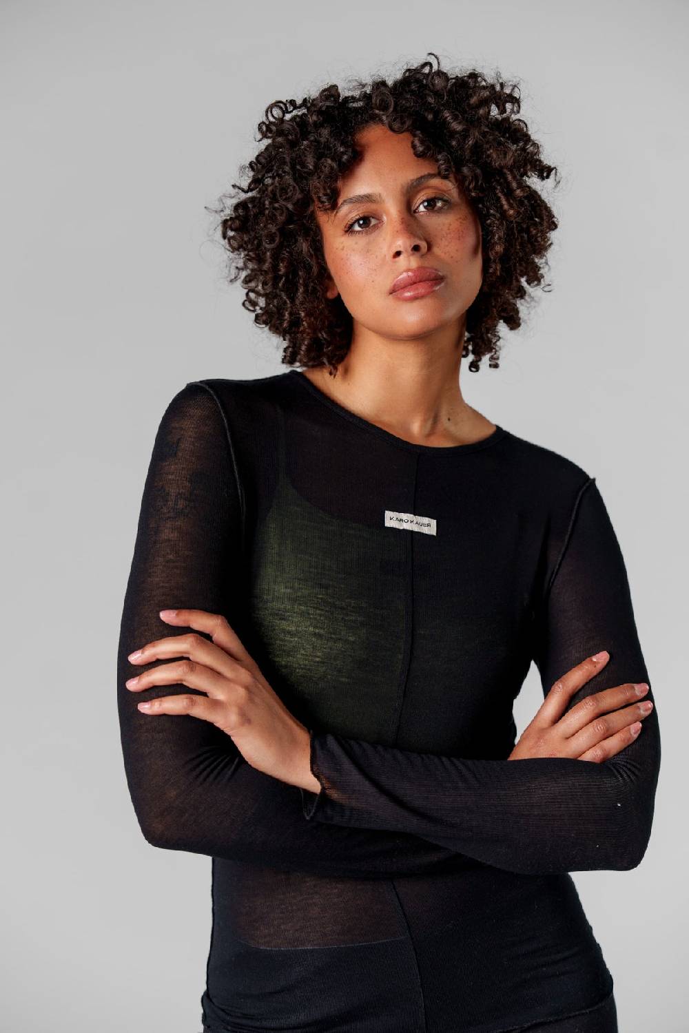 Karo Kauer Mesh Longsleeve Black Günstiger Verkauf