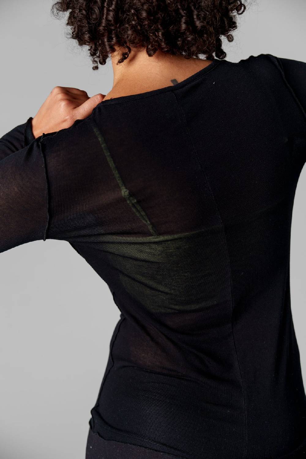 Karo Kauer Mesh Longsleeve Black Günstiger Verkauf