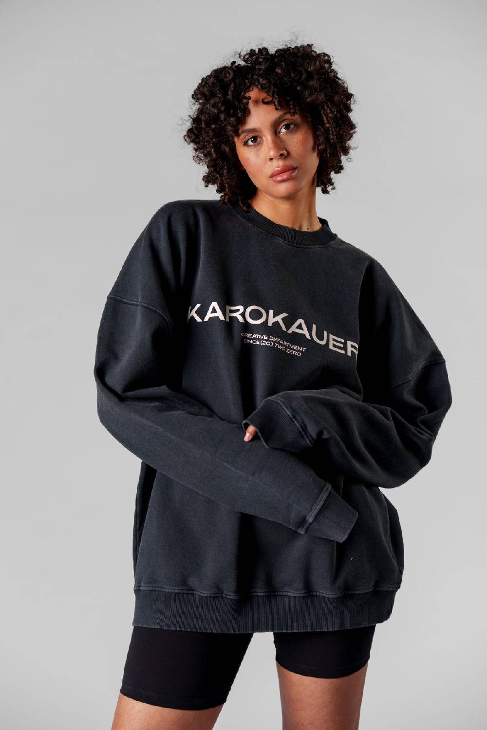 Karo Kauer Sweater Washed Grey Kostenloser Versand