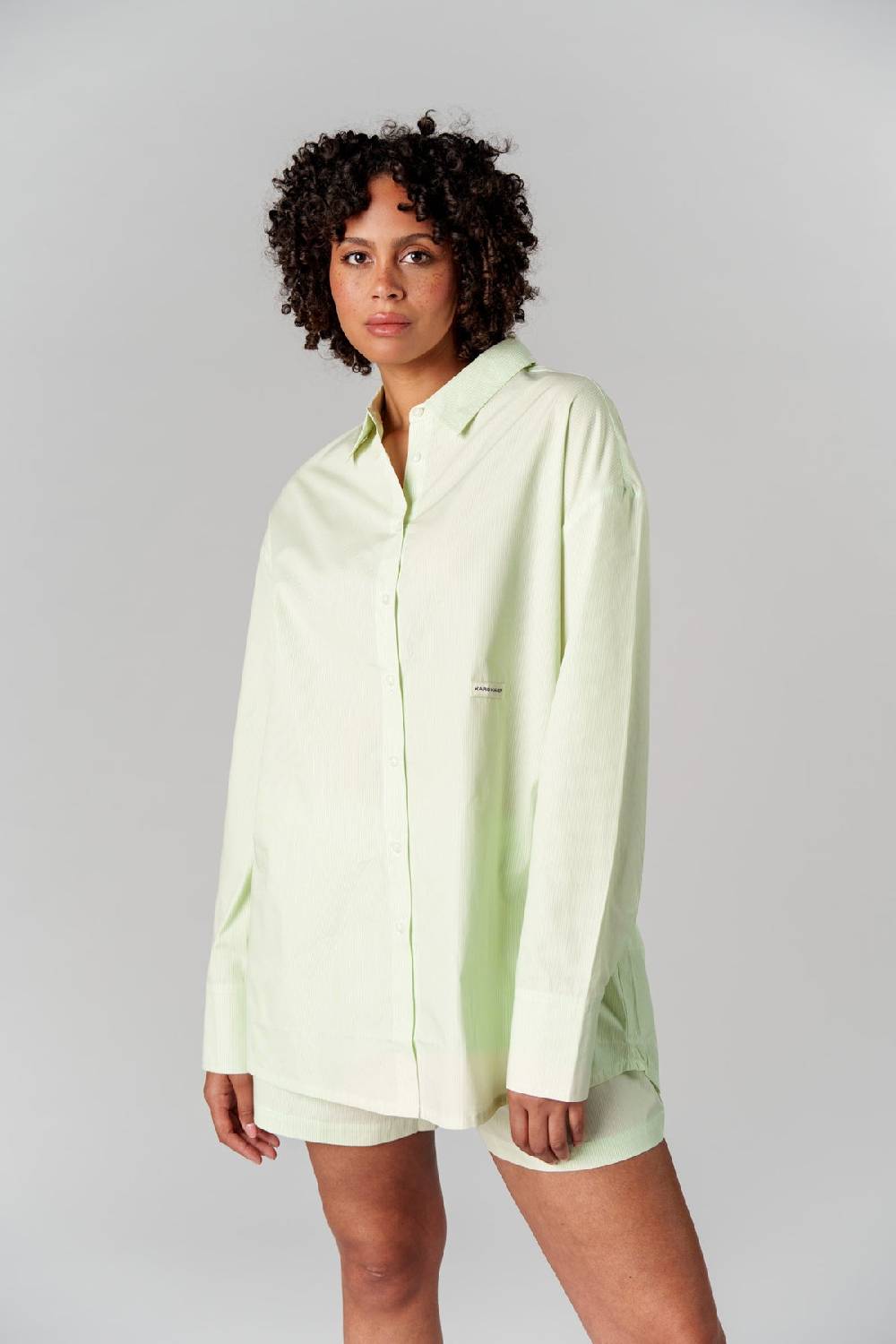 Karo Kauer Woven Blouse Striped Matcha Fabrikpreis