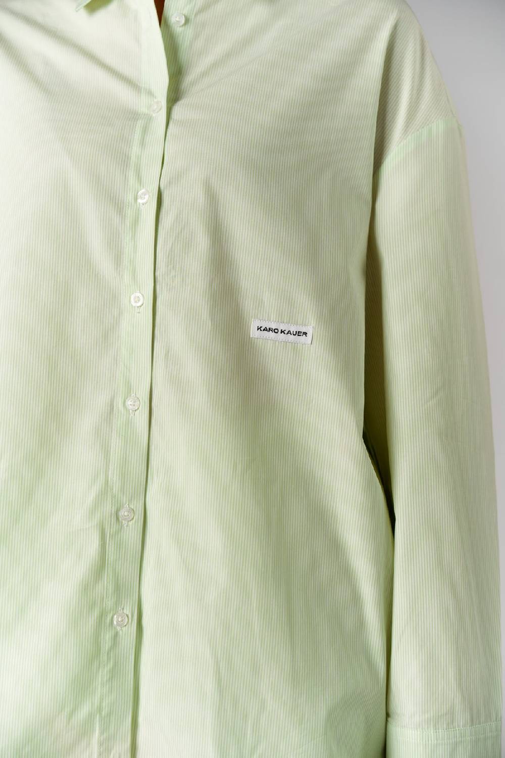Karo Kauer Woven Blouse Striped Matcha Fabrikpreis