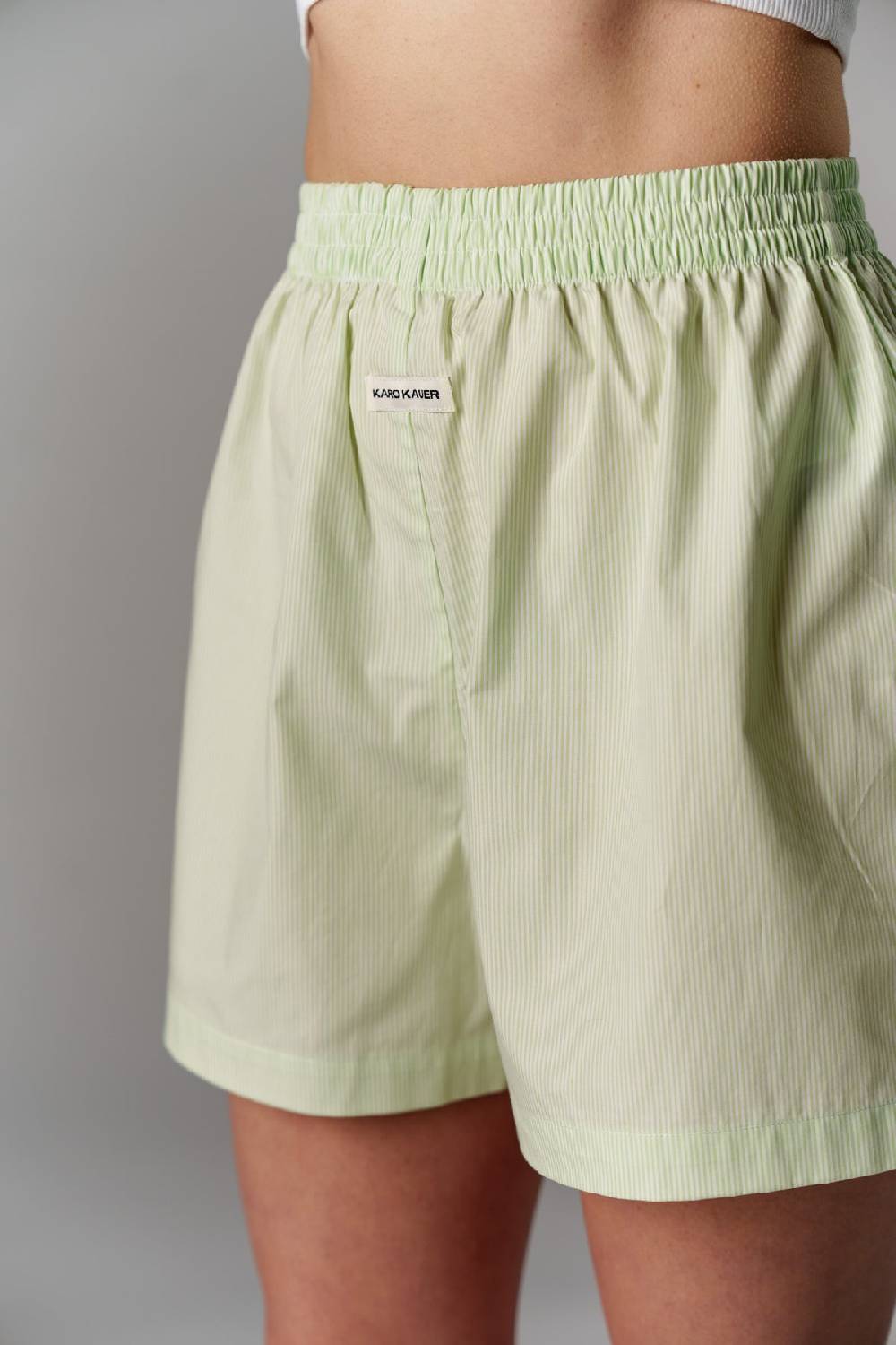 Karo Kauer Woven Shorts Striped Matcha Sonderangebot