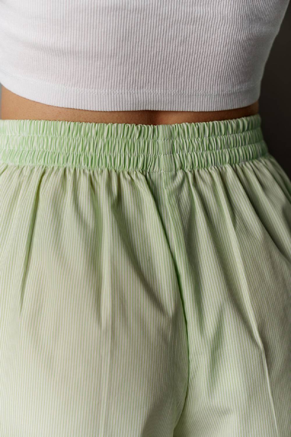 Karo Kauer Woven Shorts Striped Matcha Sonderangebot