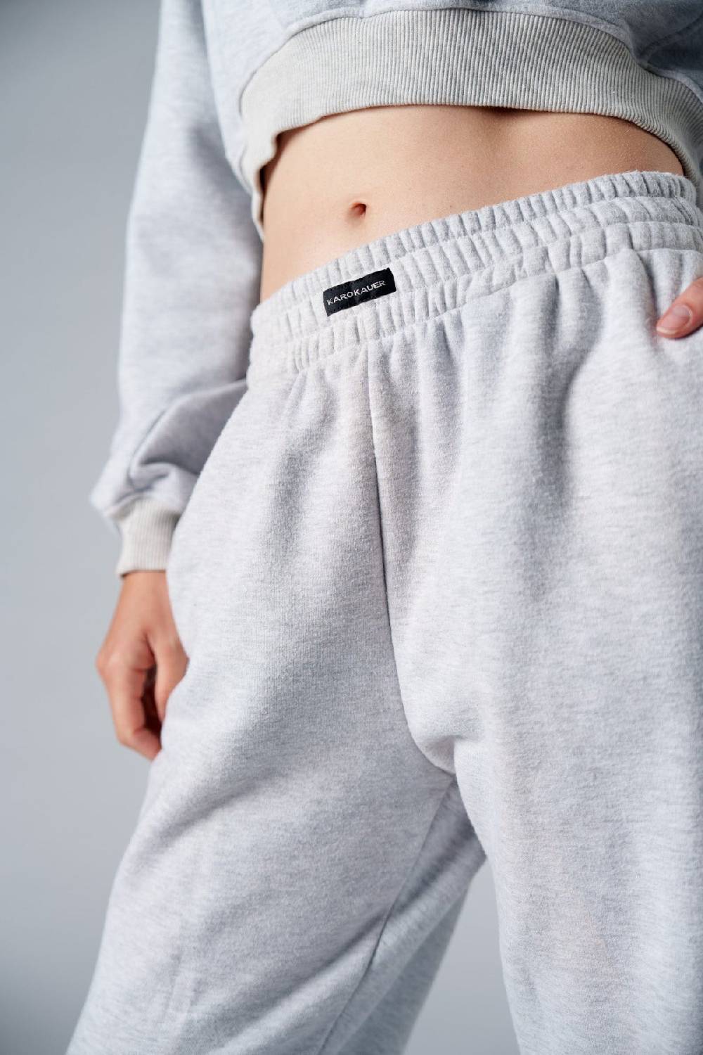 Karo Kauer Jogger Pants Melange Günstig kaufen