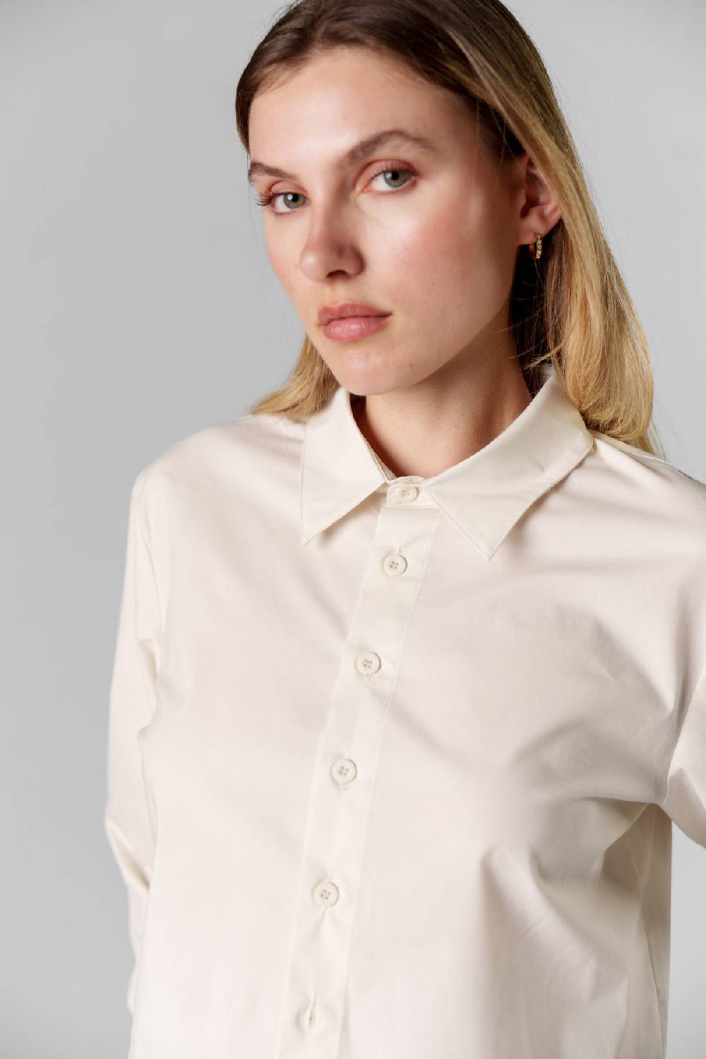 Karo Kauer Woven Blouse Cropped Creme Versandkostenfrei