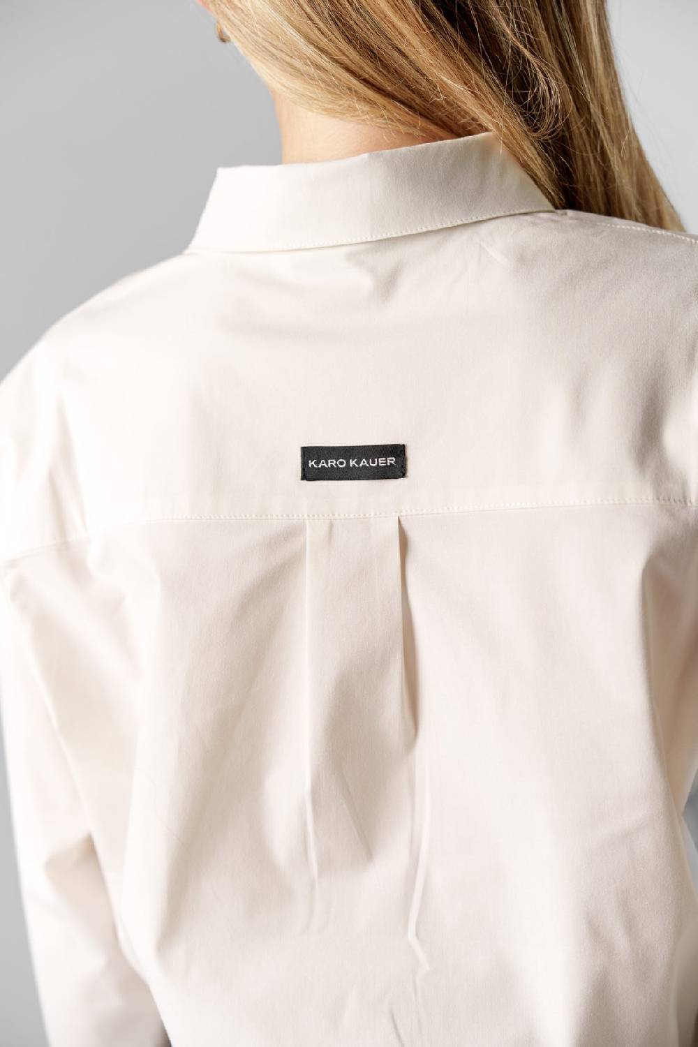 Karo Kauer Woven Blouse Cropped Creme Versandkostenfrei
