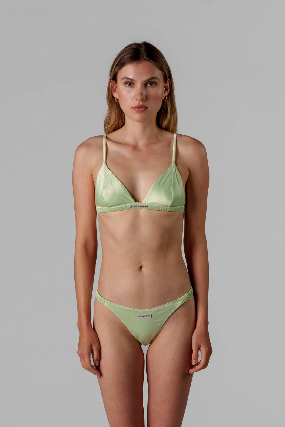 Karo Kauer Satin Bra Matcha Online Shopping