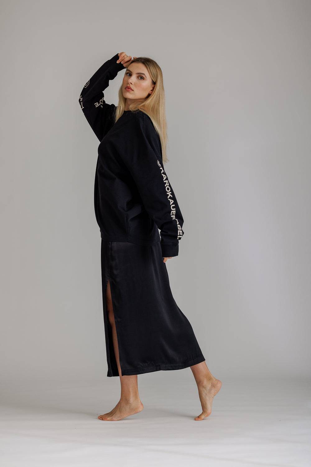 Karo Kauer Satin Skirt Black Jubiläumsangebot