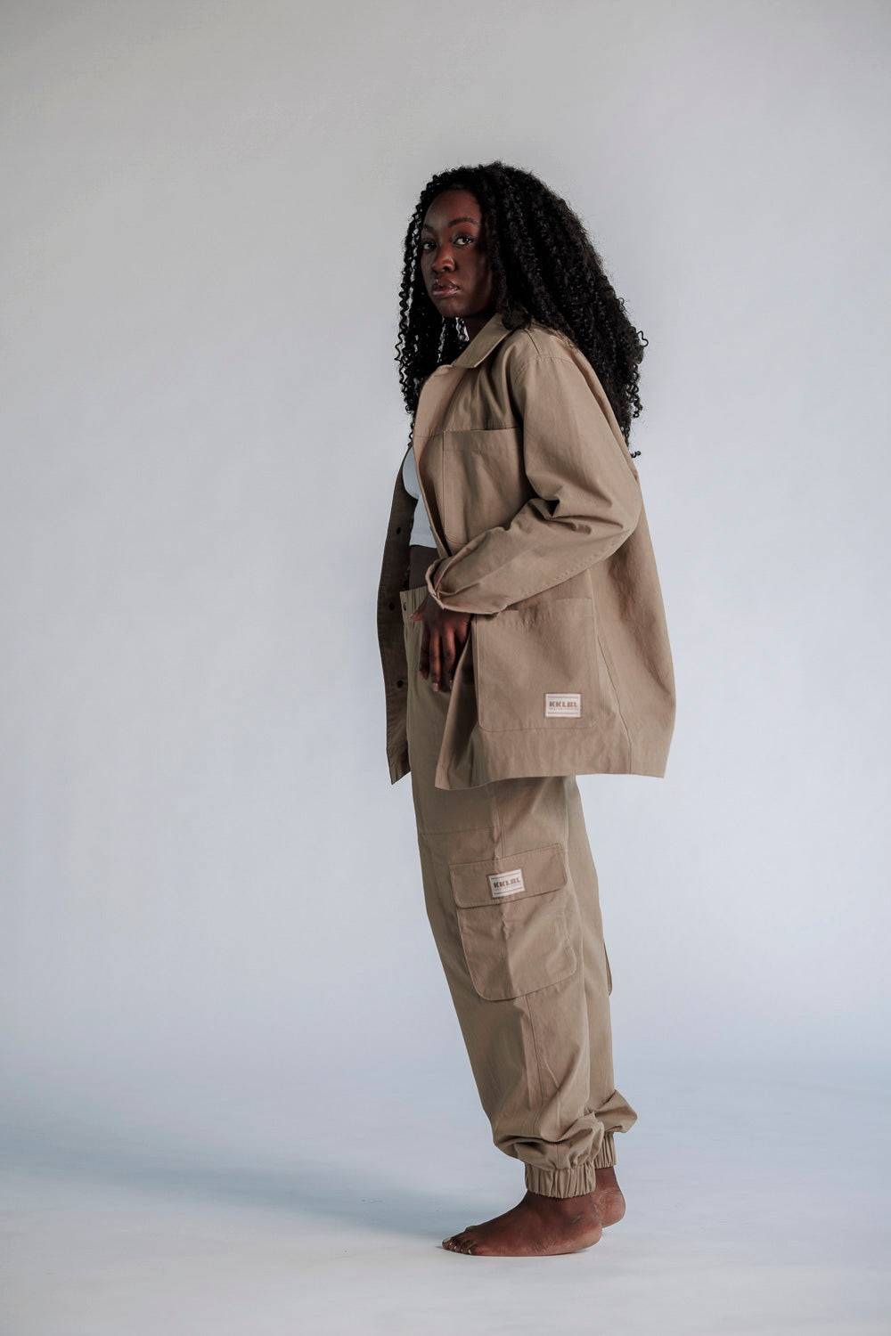 Karo Kauer Cargo Jacket Mocca Neueste Mode