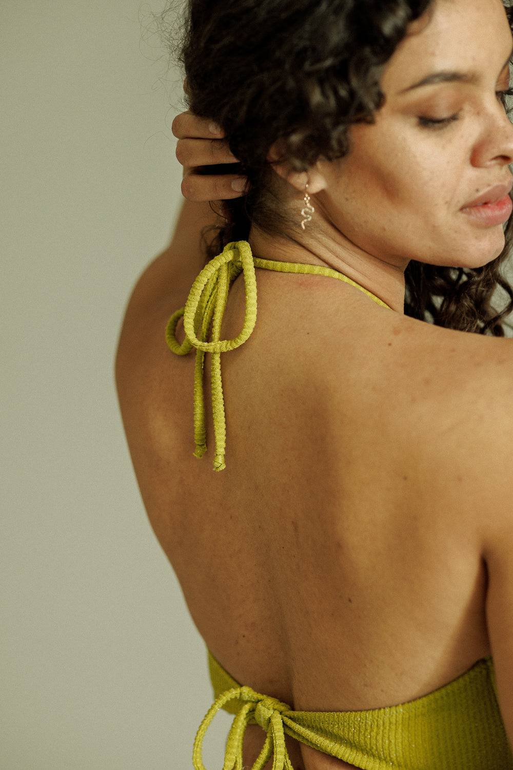 Karo Kauer Bikini Top Glitter Olive zollfrei