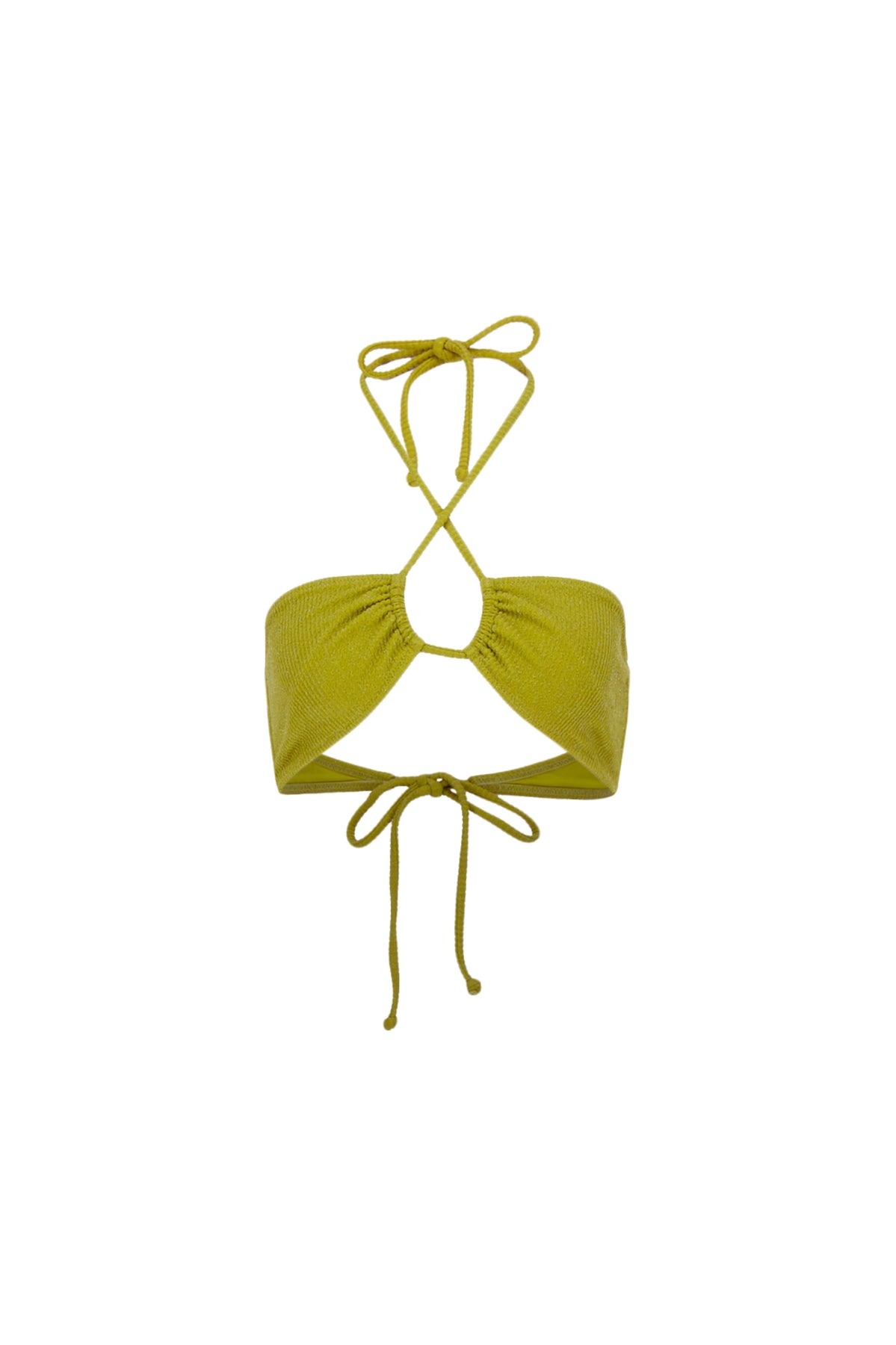 Karo Kauer Bikini Top Glitter Olive zollfrei