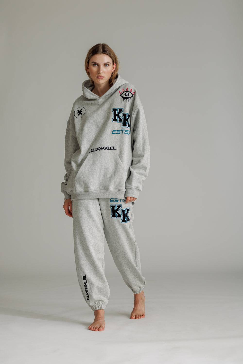 Karo Kauer Hoodie Grey Melange Online Outlet