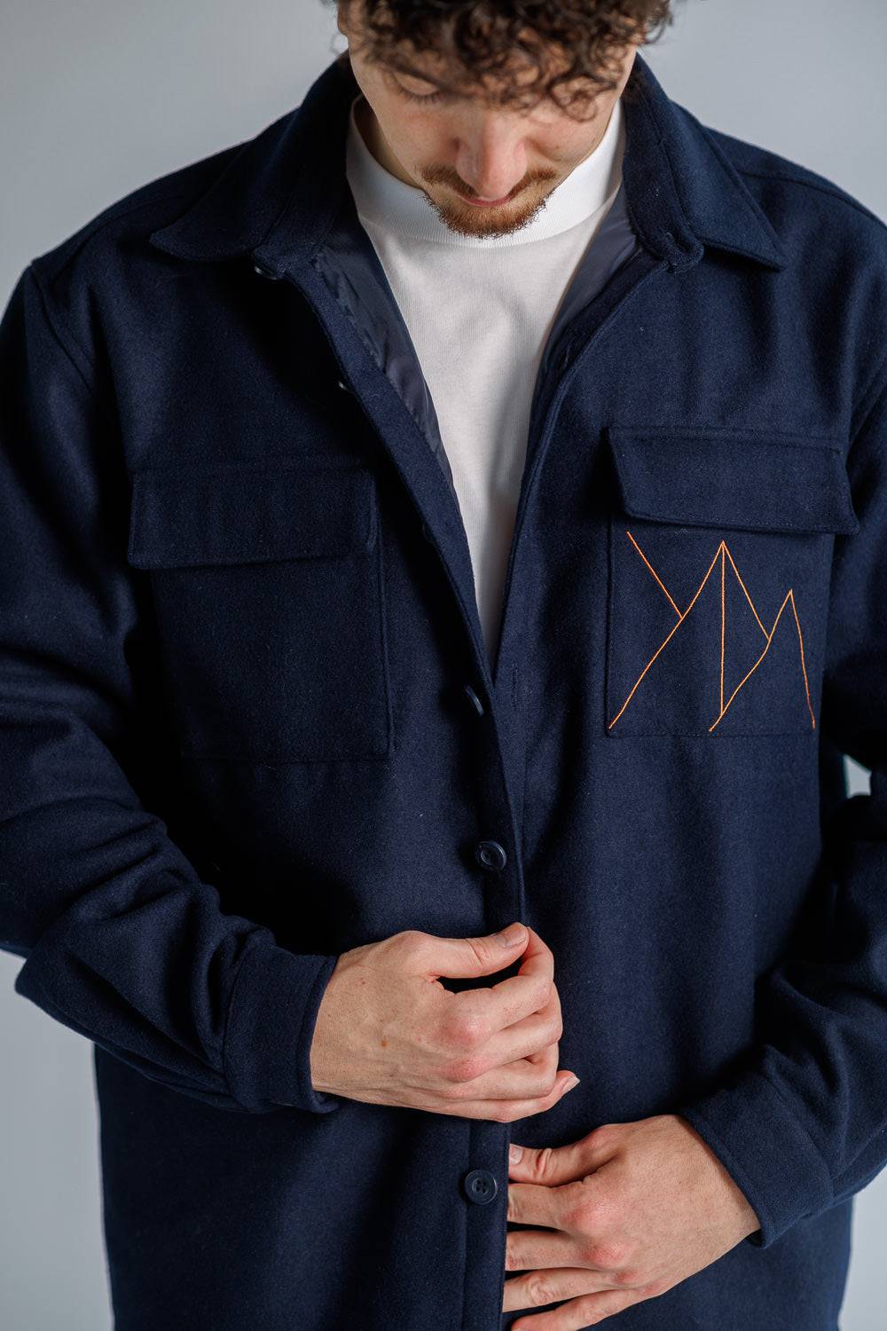 Karo Kauer Overshirt Dark Blue Kostenlose Rückgabe