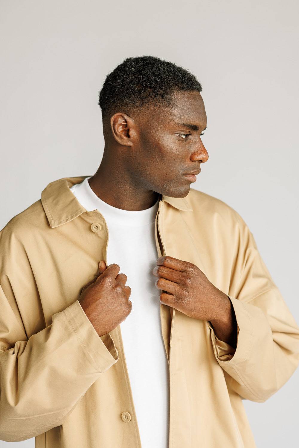 Karo Kauer Trenchcoat Beige Clearance-Verkauf