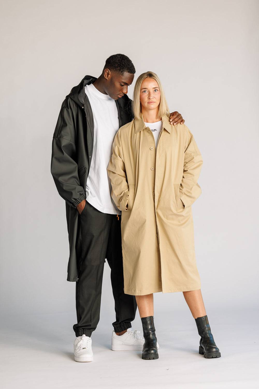 Karo Kauer Trenchcoat Beige Clearance-Verkauf