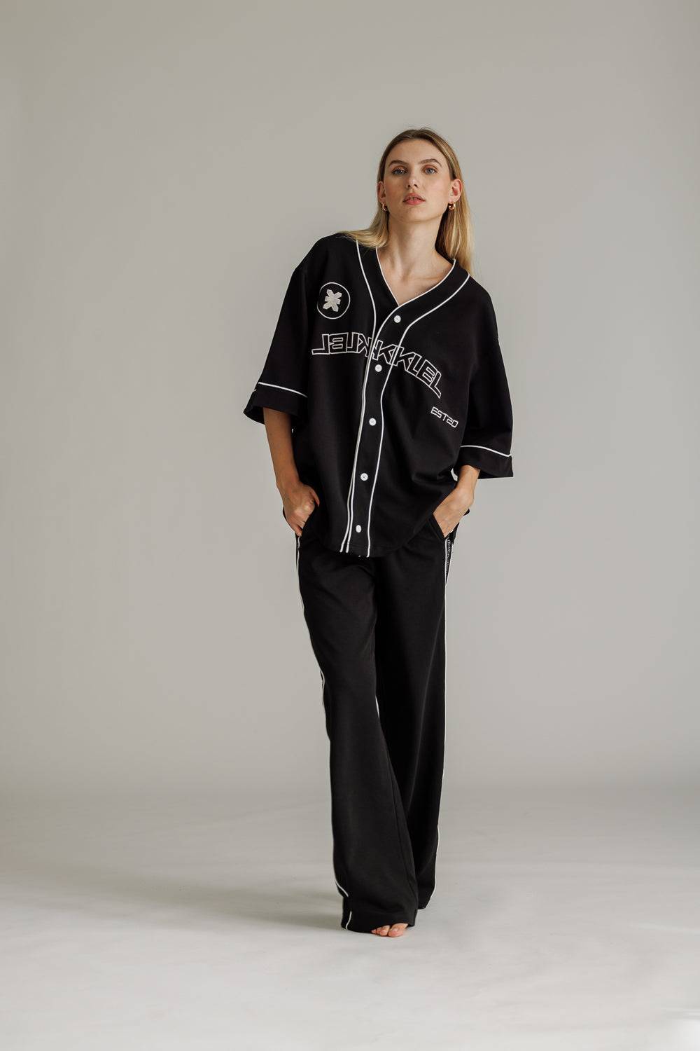 Karo Kauer Baseballshirt Black Zeitlich begrenztes Angebot