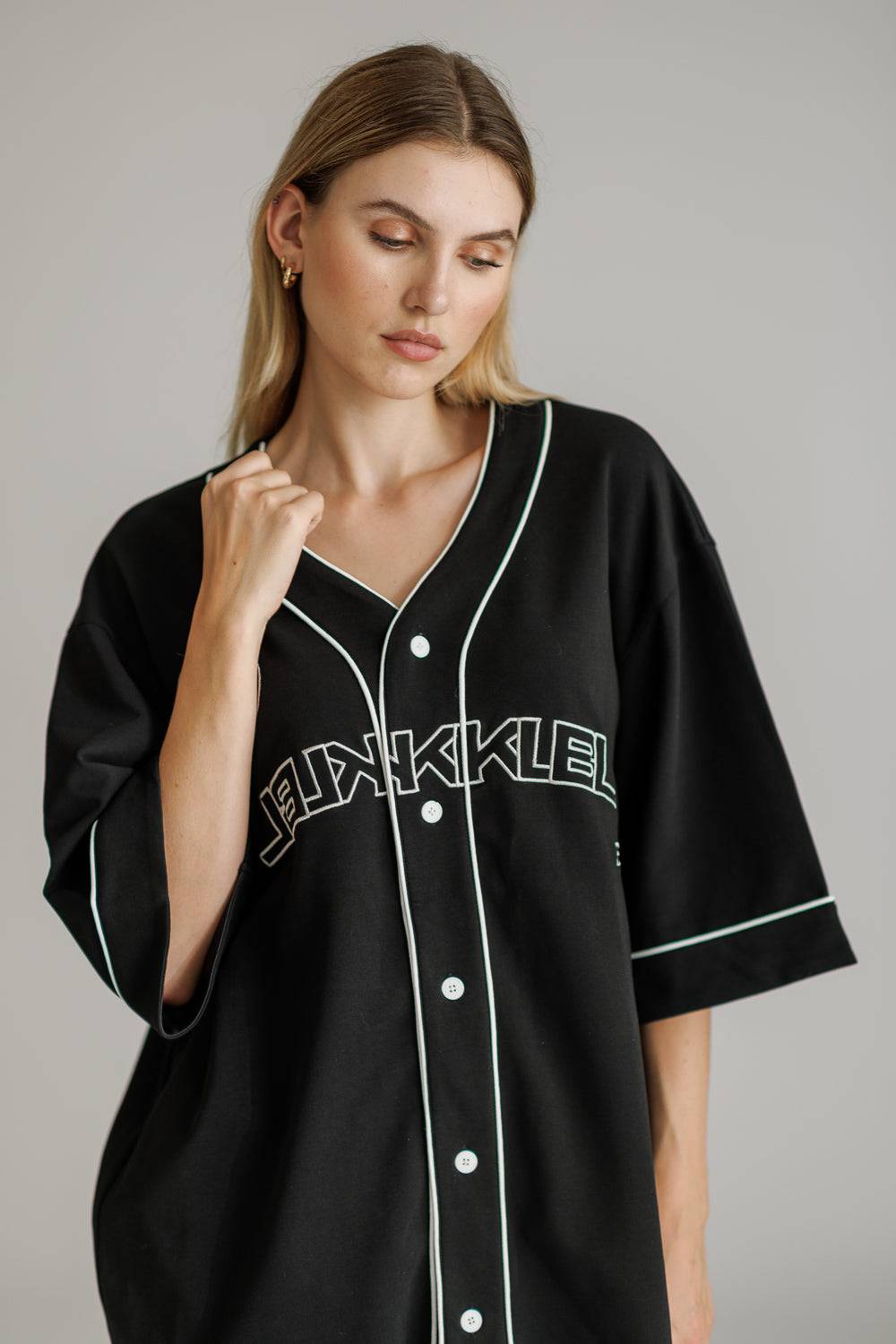 Karo Kauer Baseballshirt Black Zeitlich begrenztes Angebot