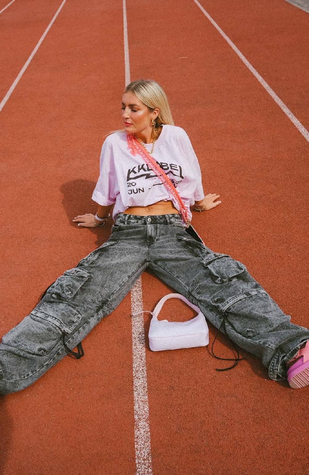 Karo Kauer Tour T-Shirt Washed Pink Räumungsverkauf