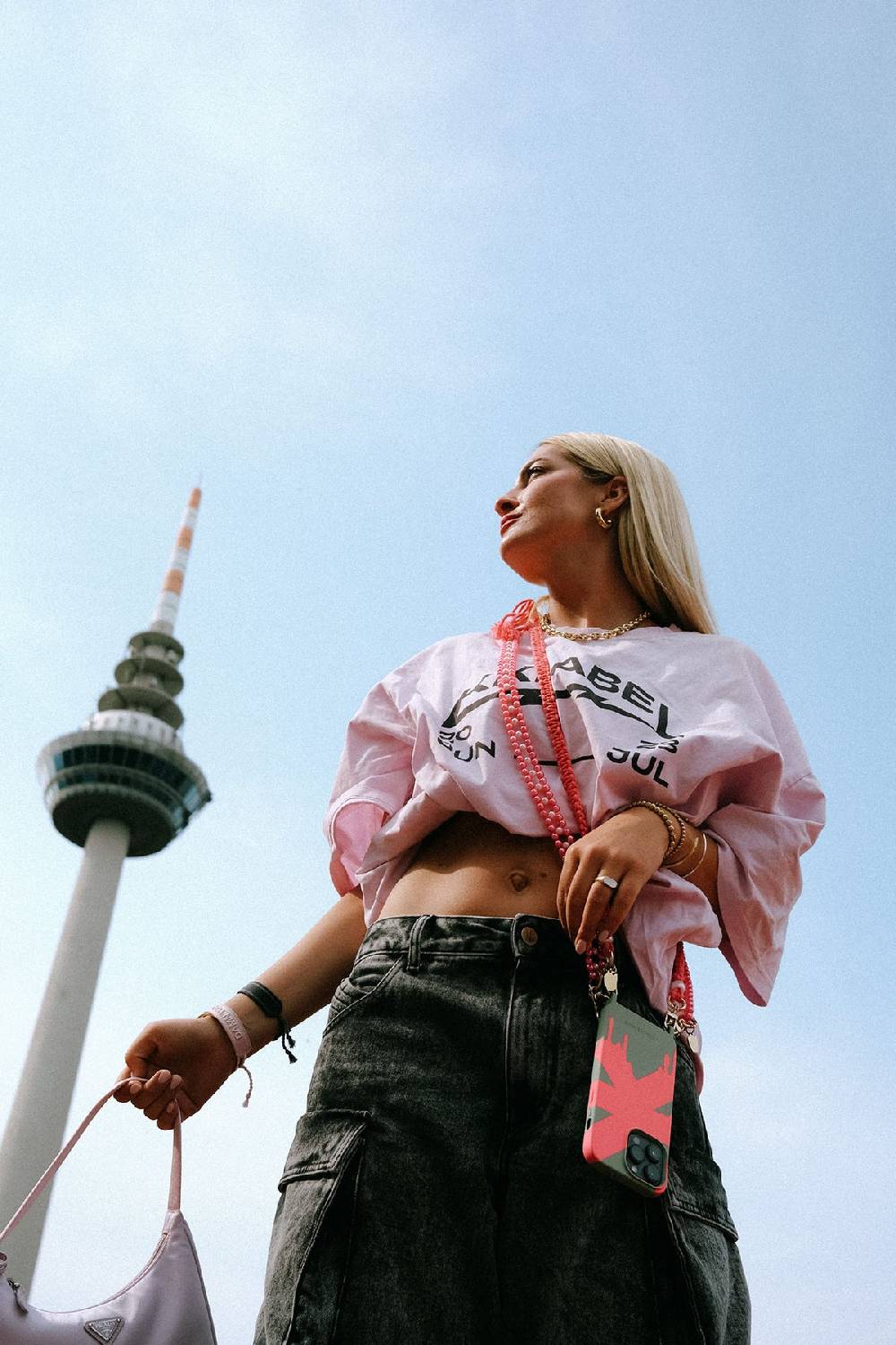 Karo Kauer Tour T-Shirt Washed Pink Räumungsverkauf