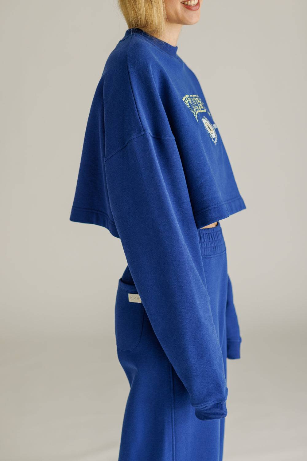 Karo Kauer Sweater Cropped Dark Blue Zeitbegrenzte Promotion