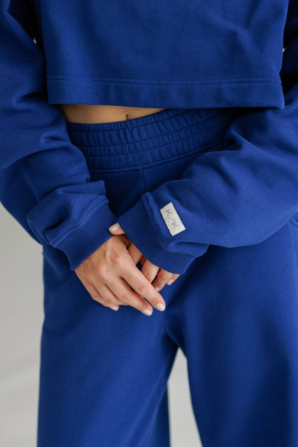 Karo Kauer Sweater Cropped Dark Blue Zeitbegrenzte Promotion