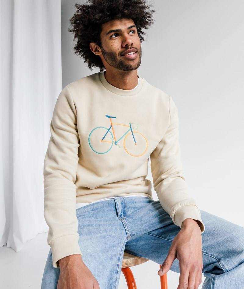 KAUF DICH GLüCKLICH Sweater Velo Beige aus Bio-Baumwolle Zeitlich begrenztes Angebot