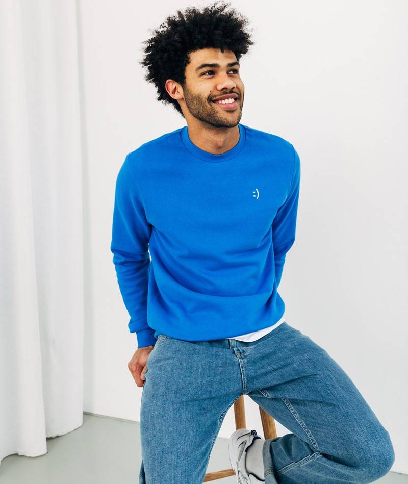 KAUF DICH GLüCKLICH Sweater Blau aus Bio-Baumwolle Tägliche Deals
