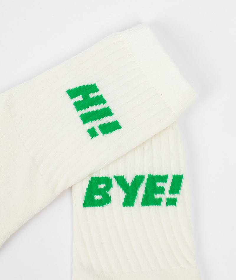 KAUF DICH GLüCKLICH Tennissocke HI BYE (Gr. 41-46) Weiü aus Bio-Baumwolle