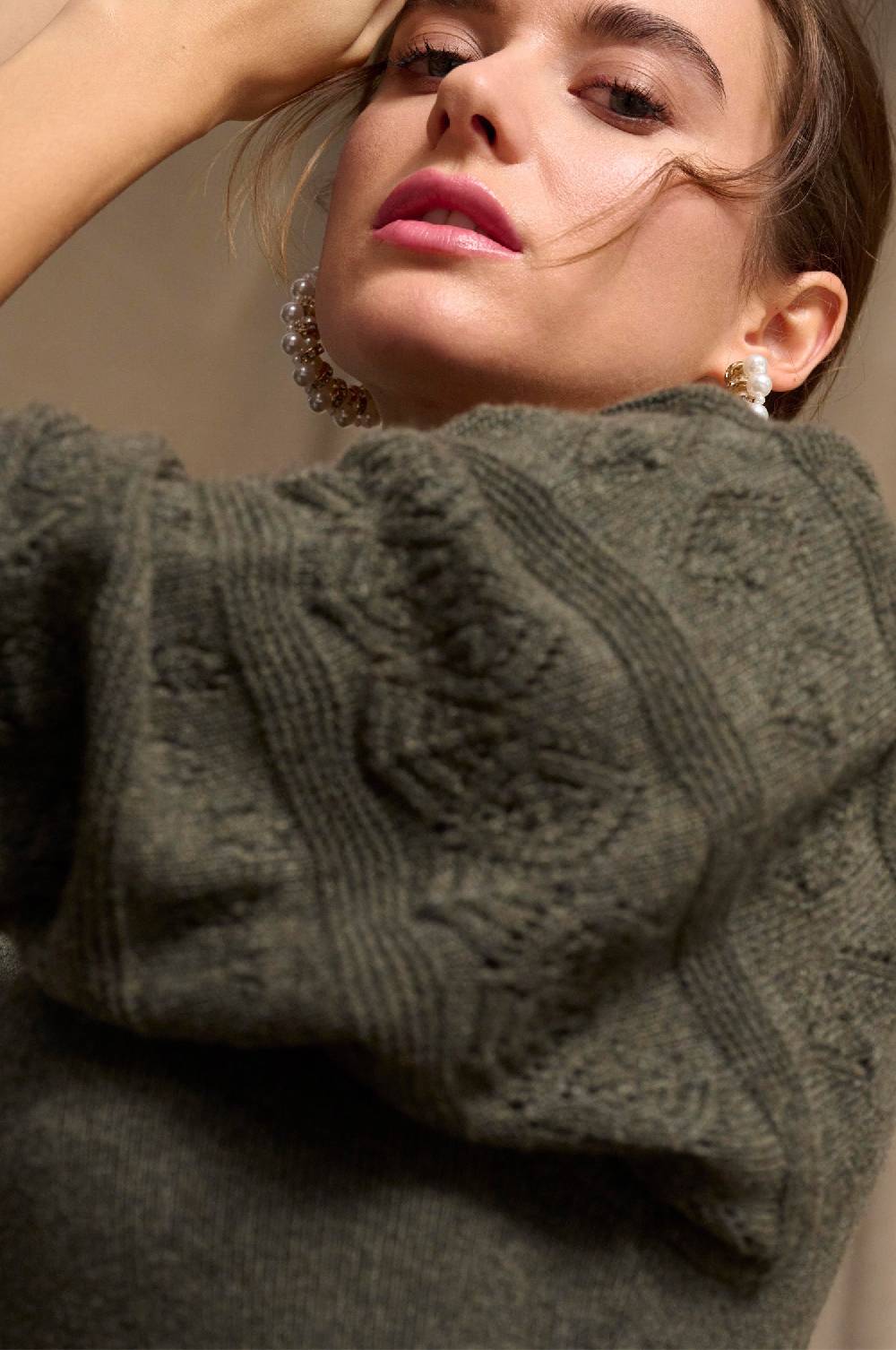 Kinga Mathe Cashmere Strickkleid Leonora in Olive Black Friday Preise