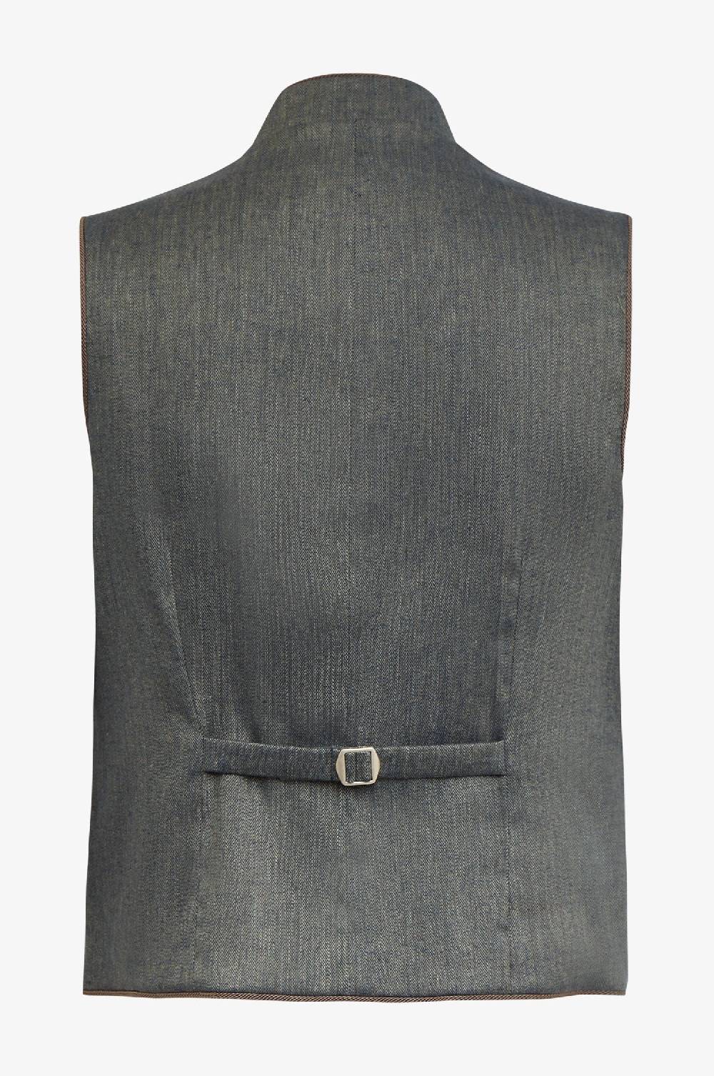 Kinga Mathe Leinengilet Nick in Nachtblau mit Paspel in Fango Zeitlich begrenztes Angebot