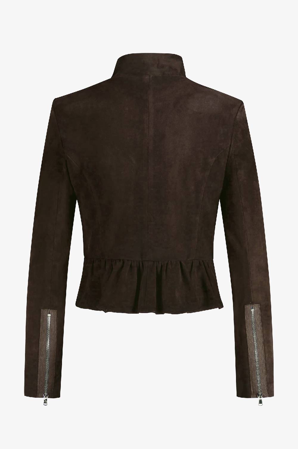 Kinga Mathe Lederjacke Sybille mit Schößchen in Flint Super Rabatt