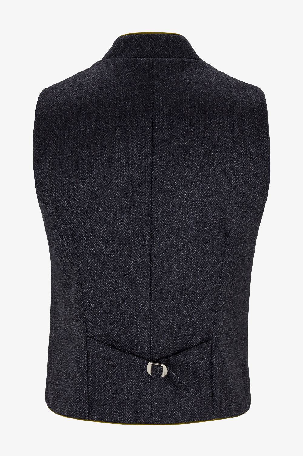 Kinga Mathe Gilet Nick aus Schurwolle in Anthrazit mit Paspel in Olive Saisonschlussverkauf