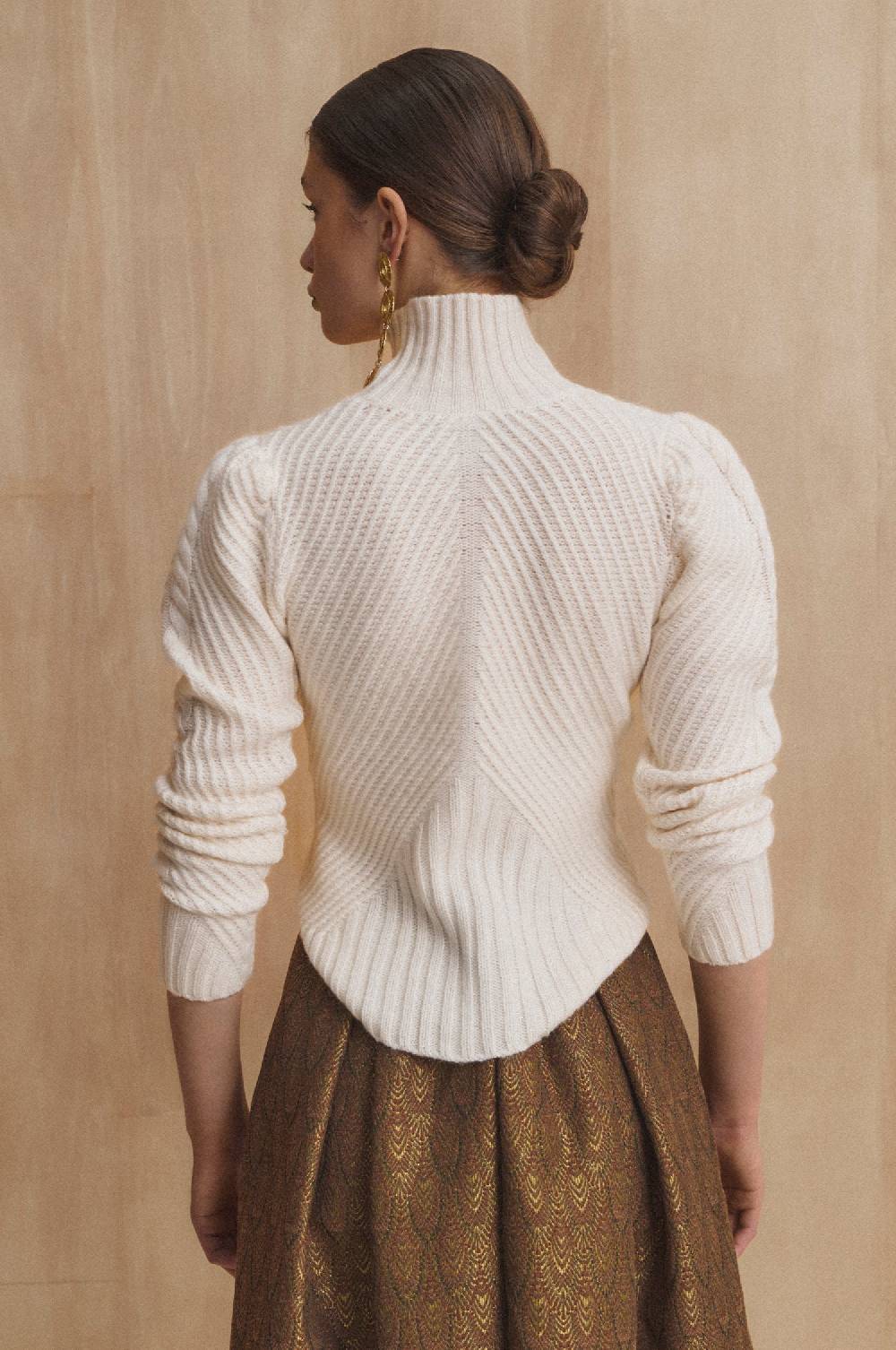 Kinga Mathe Cashmere Pullover Clara in Ivory Kostenlose Rückgabe
