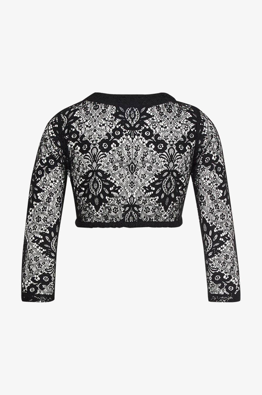 Kinga Mathe Spitzenbluse Samantha in Schwarz mit Dreiviertelarm Fabrik Onlineshop