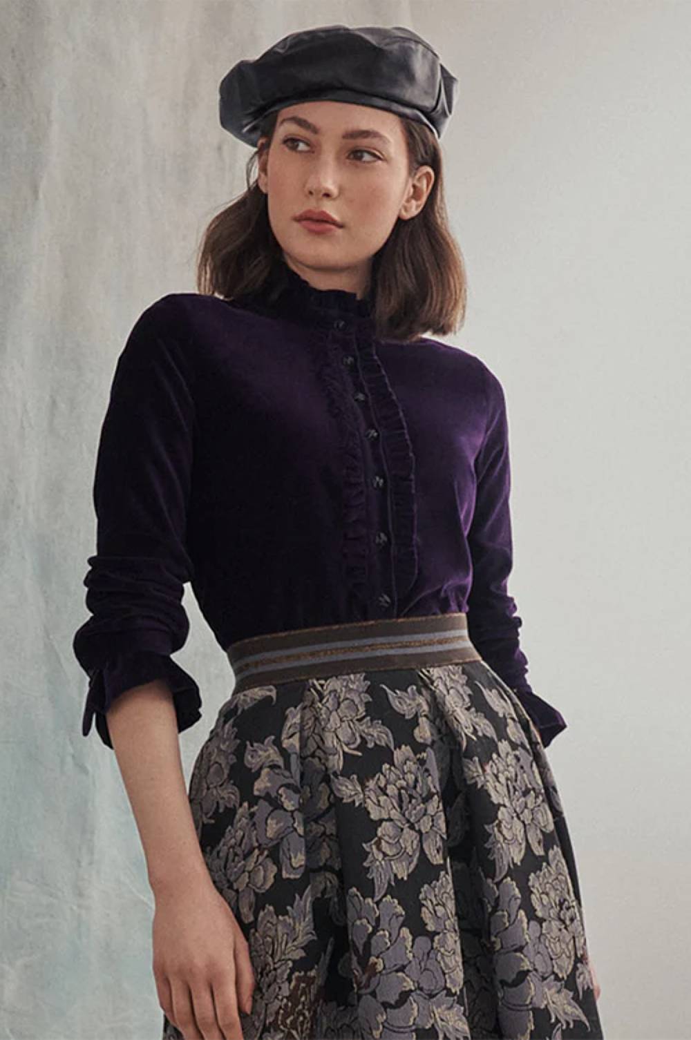 Kinga Mathe Samtbluse Lady in Aubergine Cyber Monday